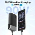 Portable Charger 20000mAh 90W Power Bank w/Detachable Cable | 2C+2A USB-C Fast Charging Battery Pack with LED Display