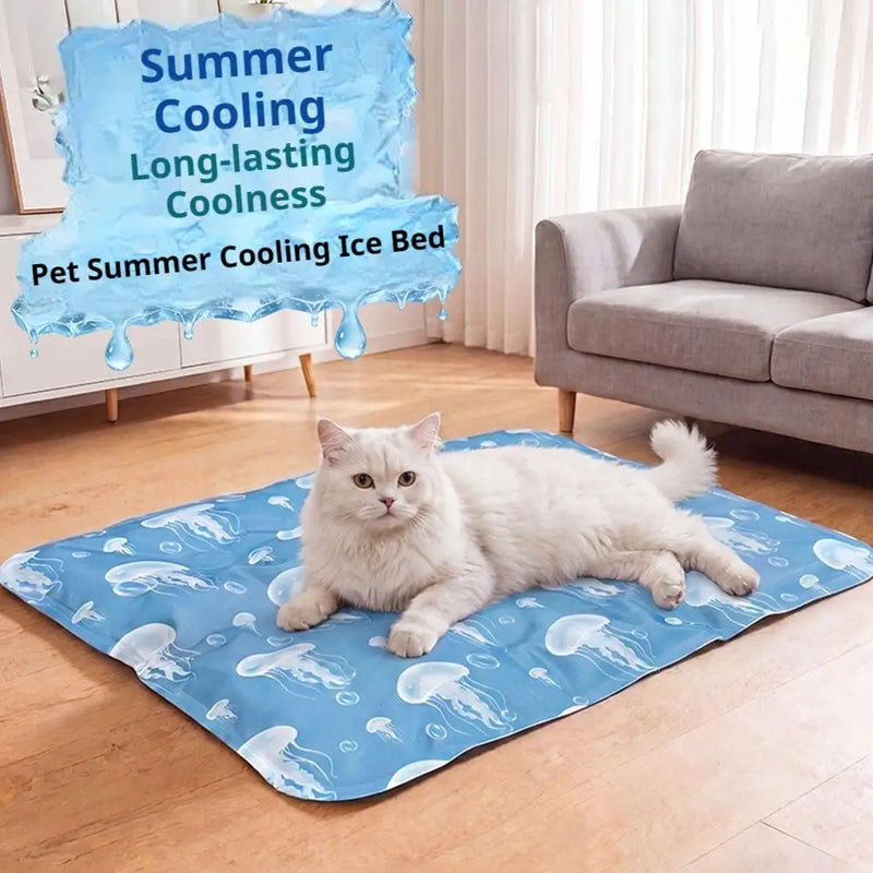 Pet Cooling Mat for Dogs and Cats, Self-Cooling Ice Silk Pad, Breathable Summer Kennel Bed for Pets, Comfortable Cooling Bed