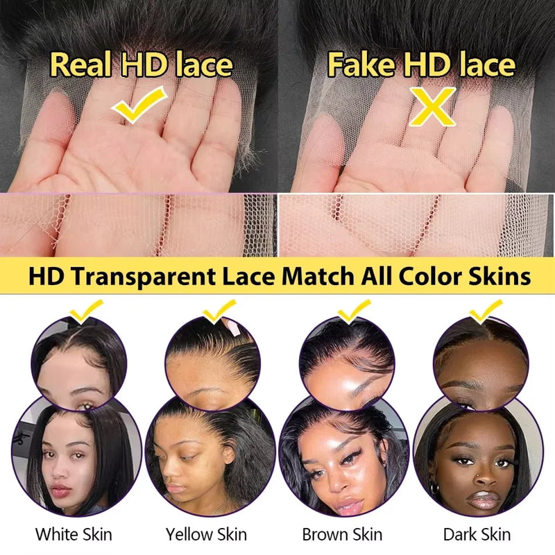 Yaki Straight Wigs Human Hair 13x4 13x6 HD Lace Frontal 100% Human Hair Wig For Women Kinky Straight Lace Front Wig 4x4 5x5 Wigs