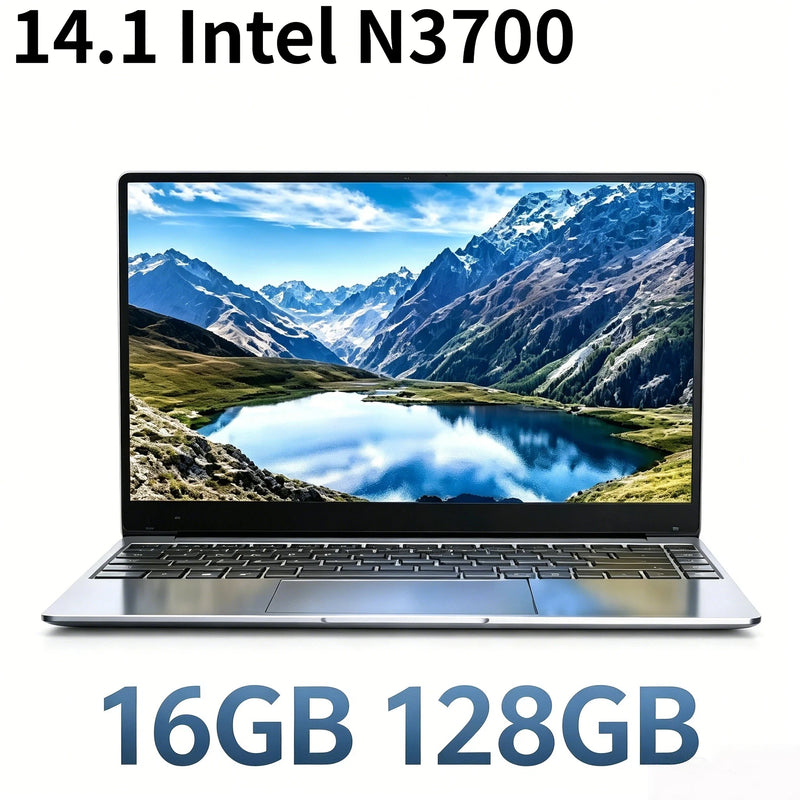 Intel N3700 14.1 Inch Ultra Slim Laptop 16GB RAM 2TB SSD 1920x1080 Gaming Notebook for Office Study 4K Video Pro
