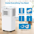 10000 BTU Portable Air Conditioner 3-in-1 Cool Dehumidifier Fan Portable AC Unit with Remote Control Quiet Mobile Air Cooler for Bedroom Dorm Office Home Up to 450 Sq Ft