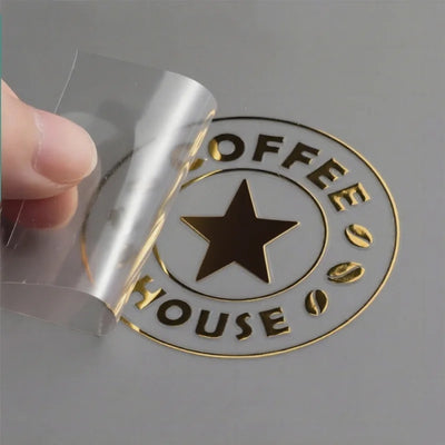 Custom Transfer 3D Sticker Shiny Gold Silver Company Logo | SAMAG