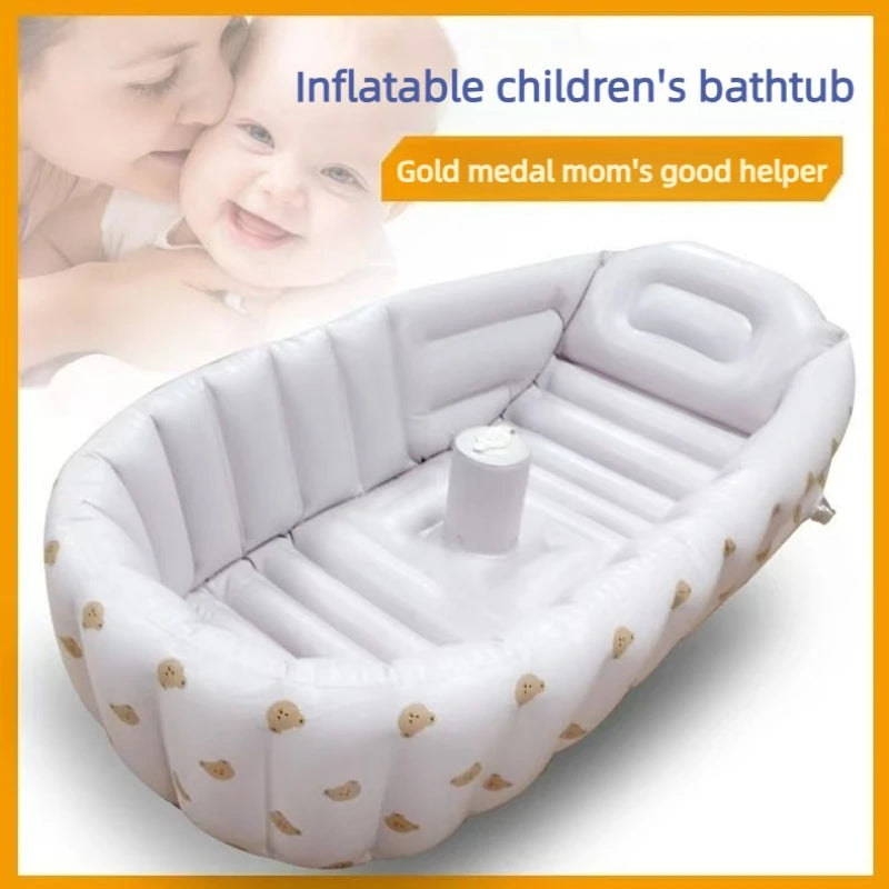 Ins Korean Style New Children's Inflatable Indoor Swimming Pool Foldable Bathtub for Home Use Baby Sitting Bathtub Bath
