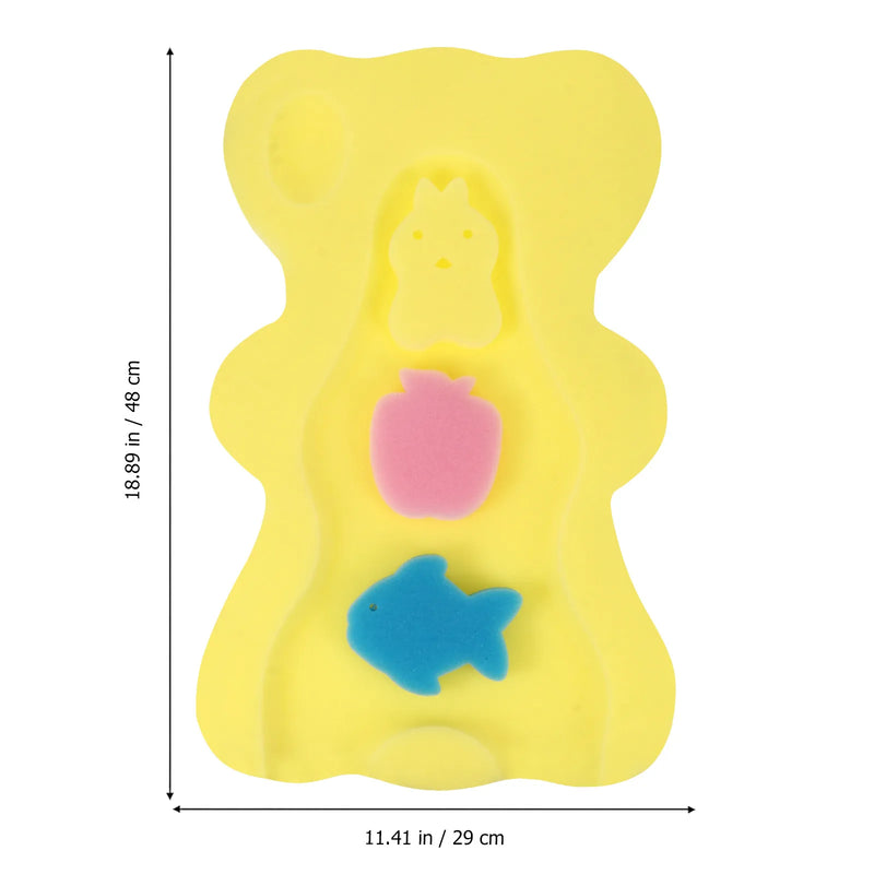 Baby Bath Sponge Infant Bath Cushion Slip Resistant Soft Non-Skid Skid Proof Bathing Mat Support Comfy Sponge Mat
