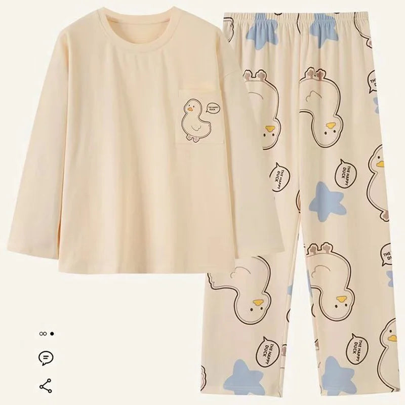 Spring and Autumn New Women's Pajamas Homewear Suit Girls | SAMAG