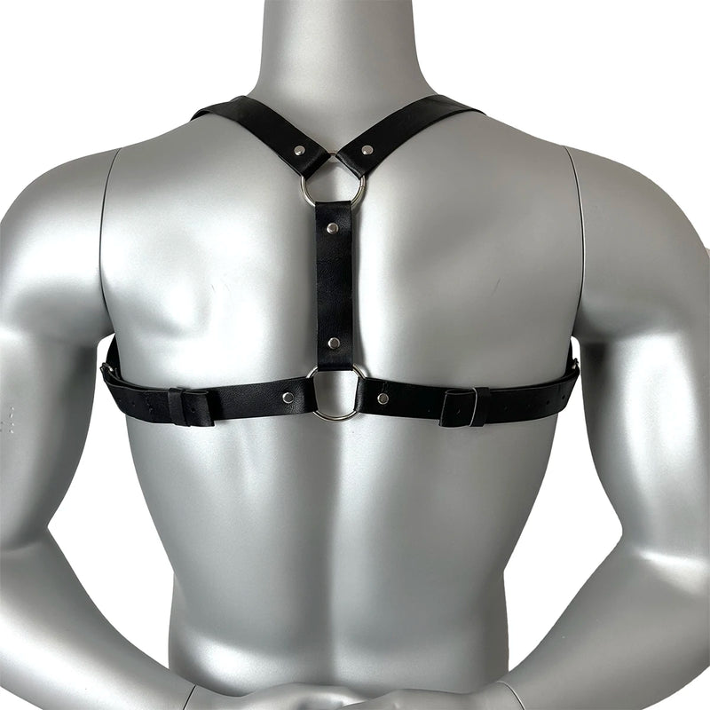 PU Leather Vest Strap Braces Suspender Men Harness Punk Chest Shoulder Belt Strap Strap Men's Belt Body Accessories