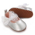 Spring and Autumn Baby Cute Silver Princess Shoes 0-12 Months Comfortable Walking Shoes for Baby Girls