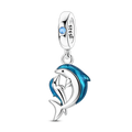 925 Sterling Silver Ocean Theme Charm Beads For Women Blue Wave Dolphin Seashell Compatible Summer Beach Vacation Jewelry