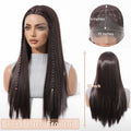 Topshe 13x4 HD Lace Front Wig Hand-Tied Pre-Plucked Natural Hairline Realistic Long Straight Braided Glueless Wigs