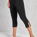 Women's Fashion Black High - Waisted Split Seven - Eighth - View 2 | SAMAG