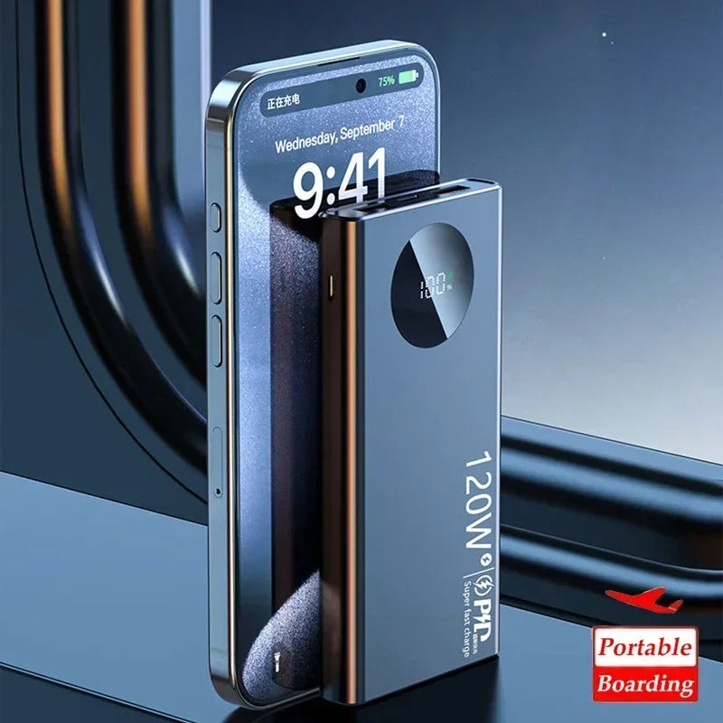 Lenovo 200000mAh Power Bank 120W PD Super Fast Charging Portable Power Bank Large Capacity External Battery With Digital Display