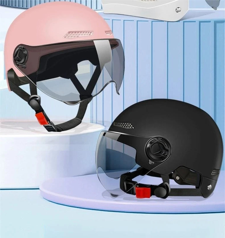 Bicycle Safety Helmet 3C Certified Men's and Women's Adult Children Cartoon Electric Bicycle Motorcycle Half Helmet with Goggles