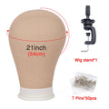 Alileader Canvas Block Poly Head Wig Making Head Weft/Wig Display Styling Mannequin Head Manikin Head Dryer20.5" 21"22.5"23inch