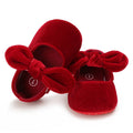0-18M Newborn Infant Baby Girls Shoes Velvet Red Christmas 0-18M Princess Girl Baby Shoes Bow First Walkers