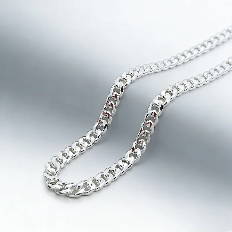 High Quality 10MM 20''24'' 50cm 60cm Men Necklace 925 Silver Link Chain Necklaces For Male Jewelry Party Gift