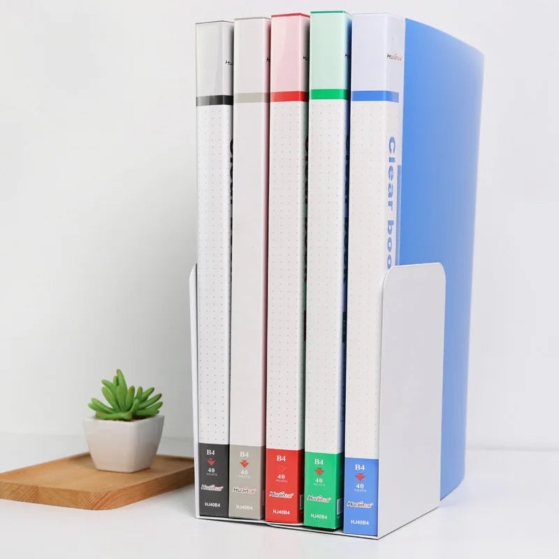 B4 Plastic Budget Binder File Folders Documents Booklet Leaflet 40/60 Pages Office Student Supplies Desk Organizer