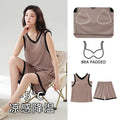 Women Summer Shorts Cool Pyjamas Black Sleeveless Pj Set | SAMAG