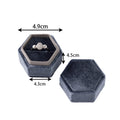 Velvet Hexagon Single Slot Ring Box For Engagement Wedding Keepsake Case Bridal Photo Jewelry Exhibitor Storage Display Selling