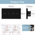BSEED WIFI Double Light Switches 2/4/6 Gang 1/2/3 Way Wireless Touch Sensor Wall Switches Google Alexa Smart Life App Control