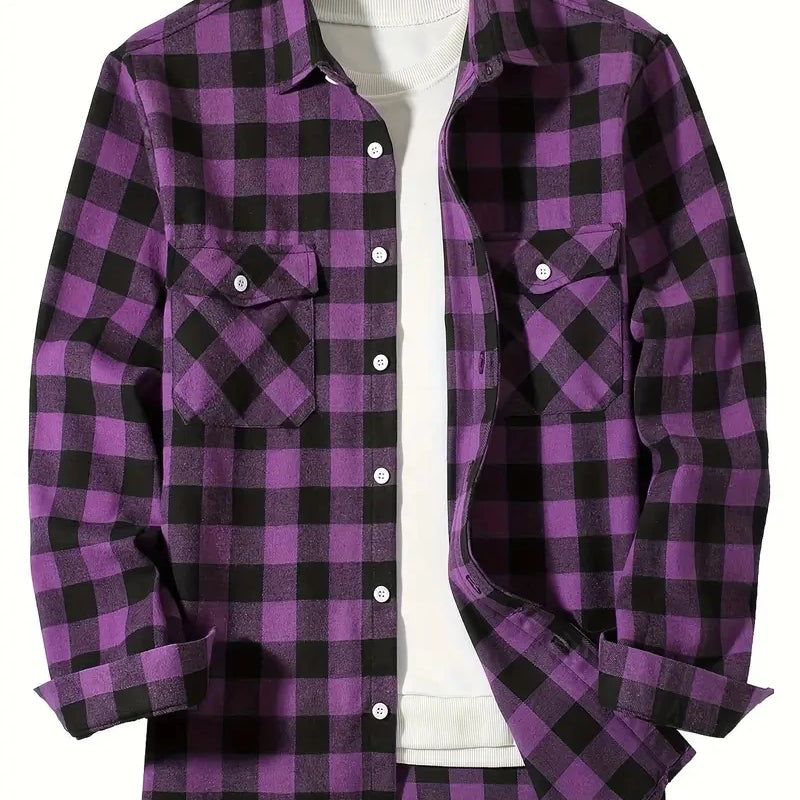 Spring and Autumn Fashion Cotton Long Sleeve Men's Shirt | SAMAG