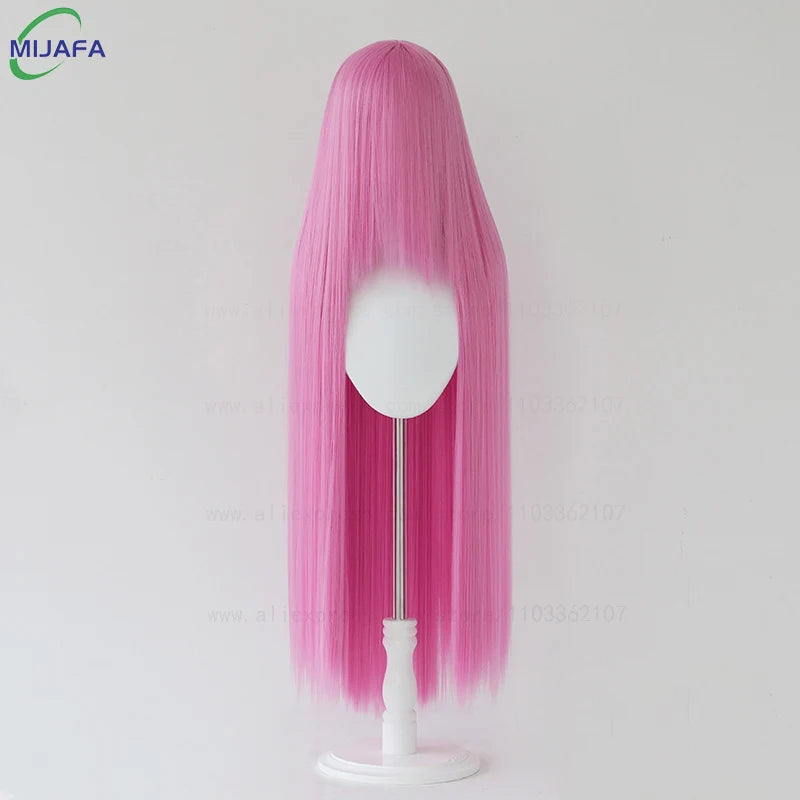 Very High Quality 600g 68 Colors 40 Inch 100cm Long Straight Cosplay Wig With Bangs Heat Resistant Hair Anime Wigs + Wig Cap