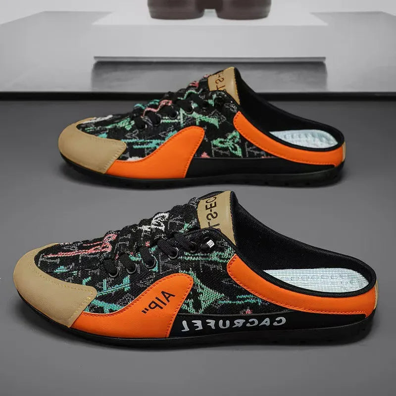2026 Men's Fashion Soft-soled Half Slippers Men Summer Trendy Bottom Casual Shoes Breathable Slip-on Shoes Sneakers