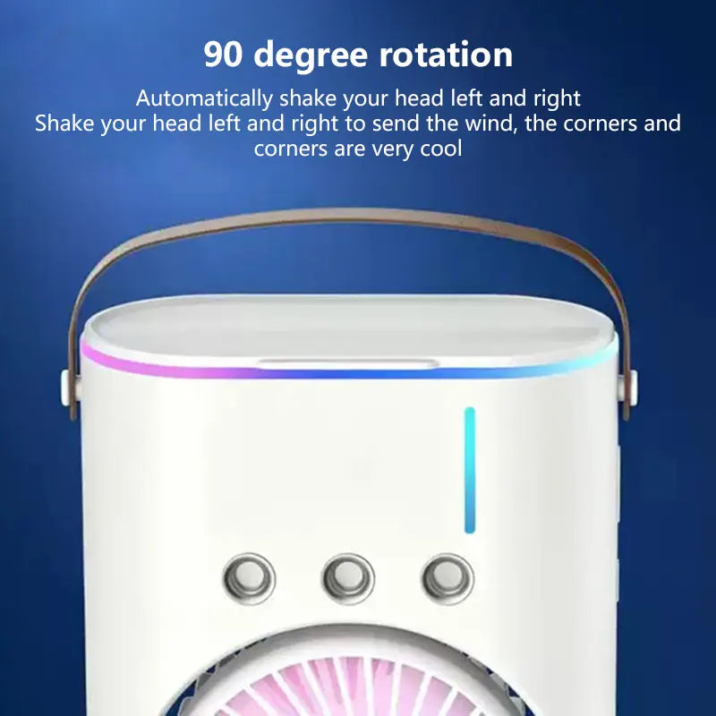 Lenovo Portable Desktop Humidifier Air Conditioner Fan Household Small Air Cooler Fan Sprays Fan For Office With Color Lighting