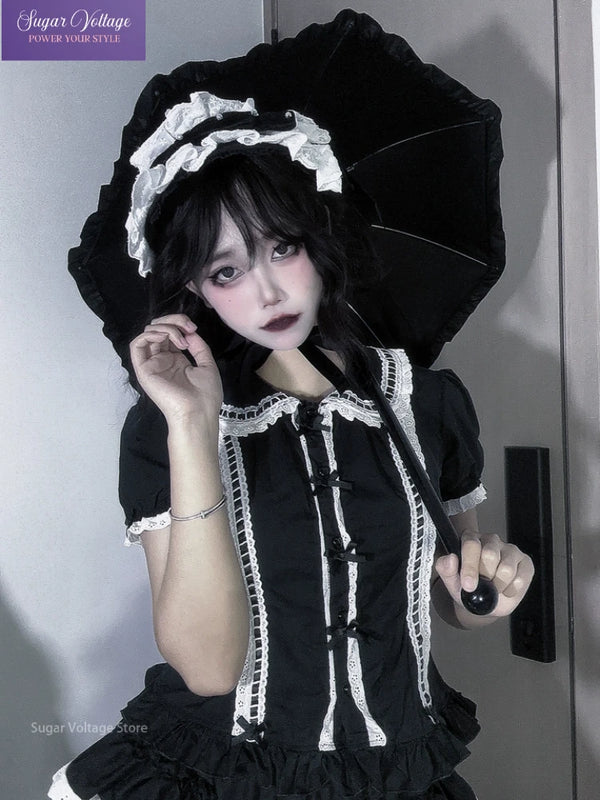 Summer Japanese Lolita Sweet Girls Short - sleeved Tops - View 4 | SAMAG