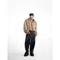 American Style Men's Padded Jackets PU Leather Reversible Faux Fur Fleece Thickened Solid Color Loose Male Coats Tide
