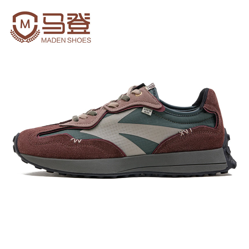 Maden Casual 70'S Retro Sneakers for Men's Thick Sole Jogging Breathable Casual Shoes Suede Checked Sporty Shoes