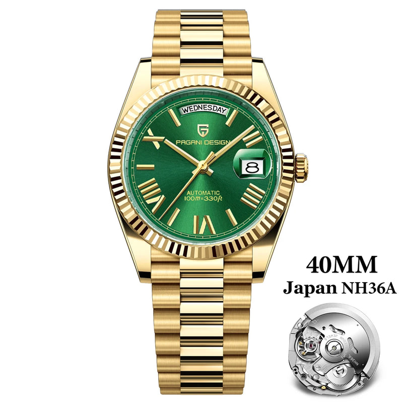 2026 New PAGANI DESIGN Rose Gold DD40 Luxury Automatic Watch Men Mechanical Wrist Watches Men Japan NH36A AR Sapphire crystal