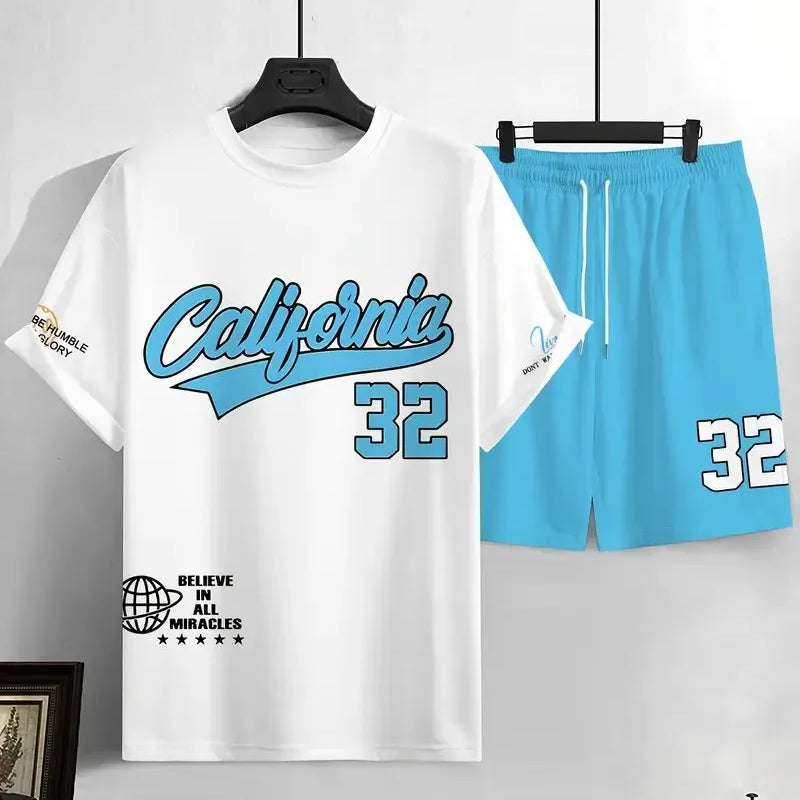 The summer new men's set features street fashion casual comfort softness breathability and 3D digital - View 4 | SAMAG