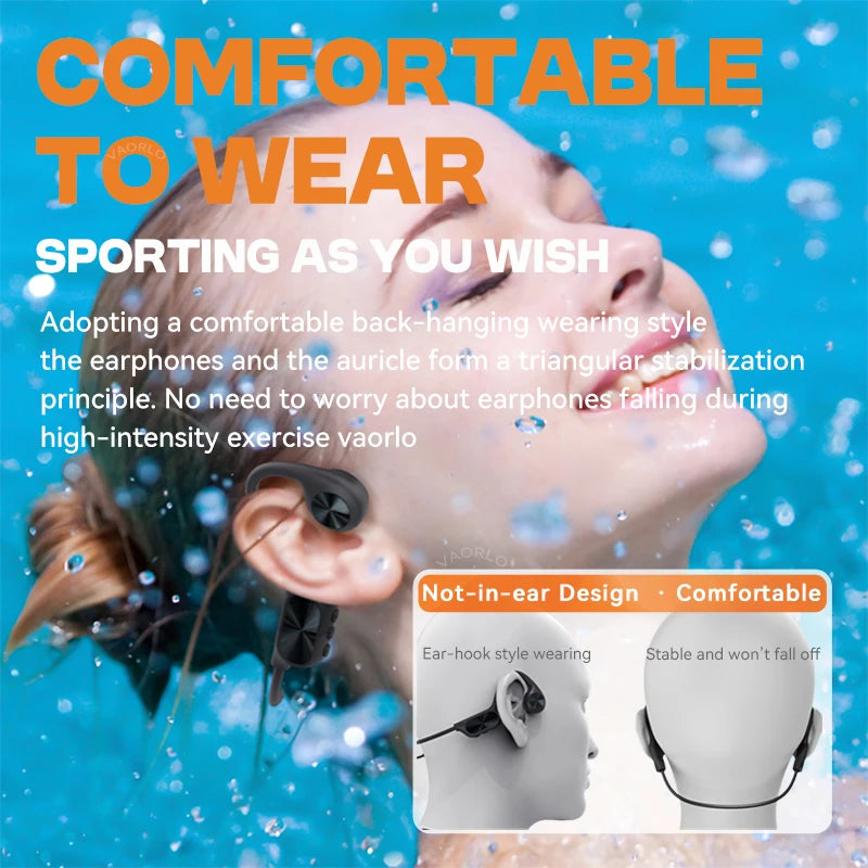 New-X7 Bone Conduction Wireless Headphone Bluetooth 5.4 IPX8 Waterproof Swim Headset 32GB MP3 Player HIFI Music Sports Earphone