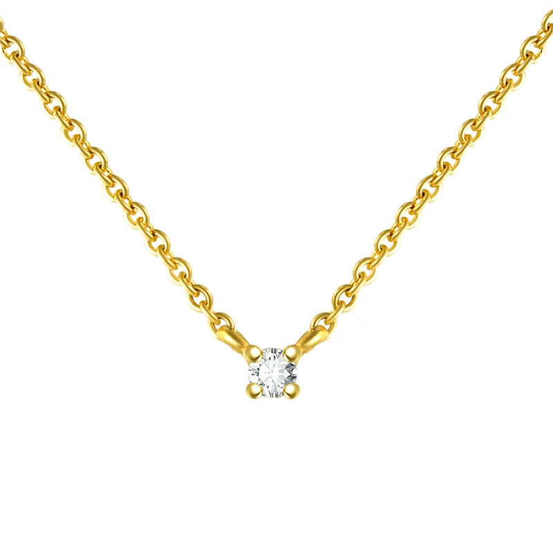 CANNER New 925 Sterling Silver Mini Zircon Pendant Necklaces Chain For Women Necklace Chains Fine Jewelry Gift Collares подвеска
