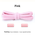 Flat Shoe Laces Without Ties Colored Matte Metal Lock Lazy Shoelaces for Men and Women Casual Shoes Elastic Shoelace 1 Pair