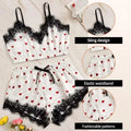 Pajama Suit Women Fashion V-Neck Stretch Satin Lace Sexy | SAMAG