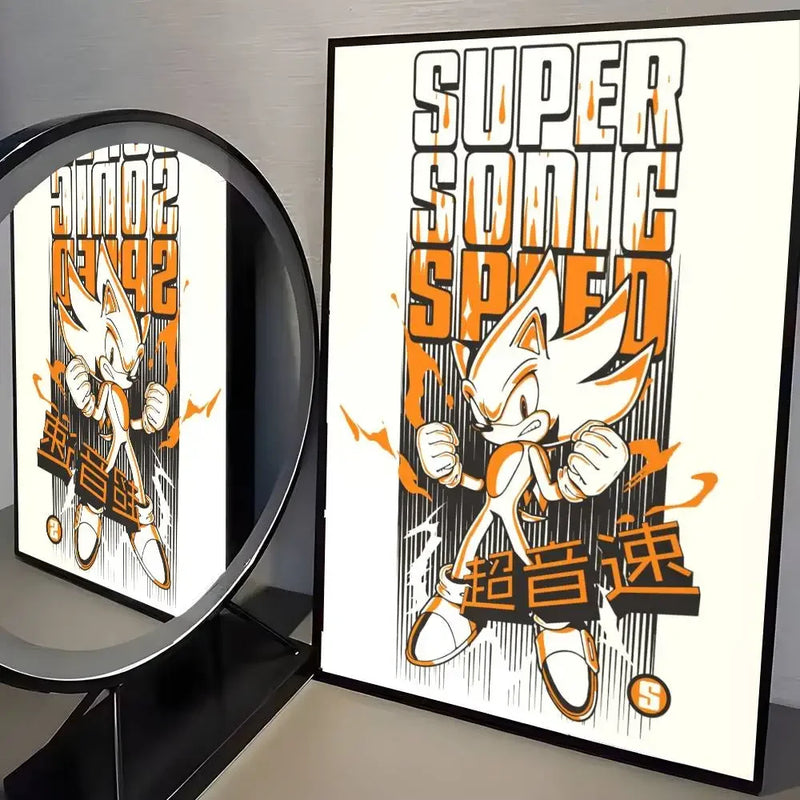 Sonic the Hedgehog HD Poster Art  Waterproof Wall Sticker for Home Living Room Bedroom Aesthetic Decoration