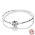 Bracelet Silver 925 Original 17-20CM Star Moon Sun Four Leaf Clover Green Zircon Bracelets Fit DIY Charms Birthday Jewelry Gifts