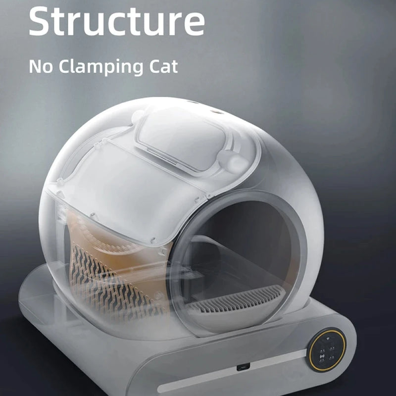 65L Large Space Silent Smart WiFi Cat Litter Box with 9L Trash Automatic Cleaning Fully Enclosed Electric Pet Toilet