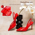 C-H Woman's High Heels  Summer Breathable Mesh Black Business Sandals 9cm For Girls