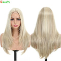 210g/pcs 180% Density Lace Wig 6-24-613 Color Middle Part Glueless Lace Wigs 24 Inch Ombre Blonde Synthetic Hair Daily Use Wigs