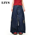 Autumn Men's Korean Retro Loose Machete Wide Leg Jeans | SAMAG