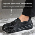 Anti-Skid Kitchen Work Shoes Non-slip Chef Slip-on Shoes Men Women Lightweight Black Restaurant Shoes Waterproof Leather Boots