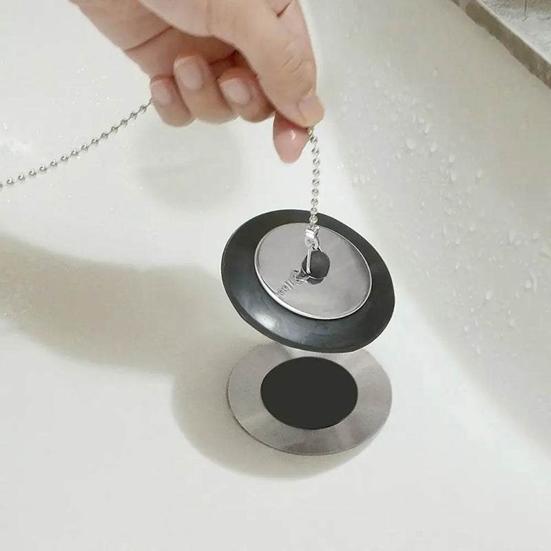 1Pcs Durable Rubber Tub Stopper With Chain Universal Bath Tub Drain 4/4.3/5cm With Hanging Ring Bathtub Plug Bathtub Accessories