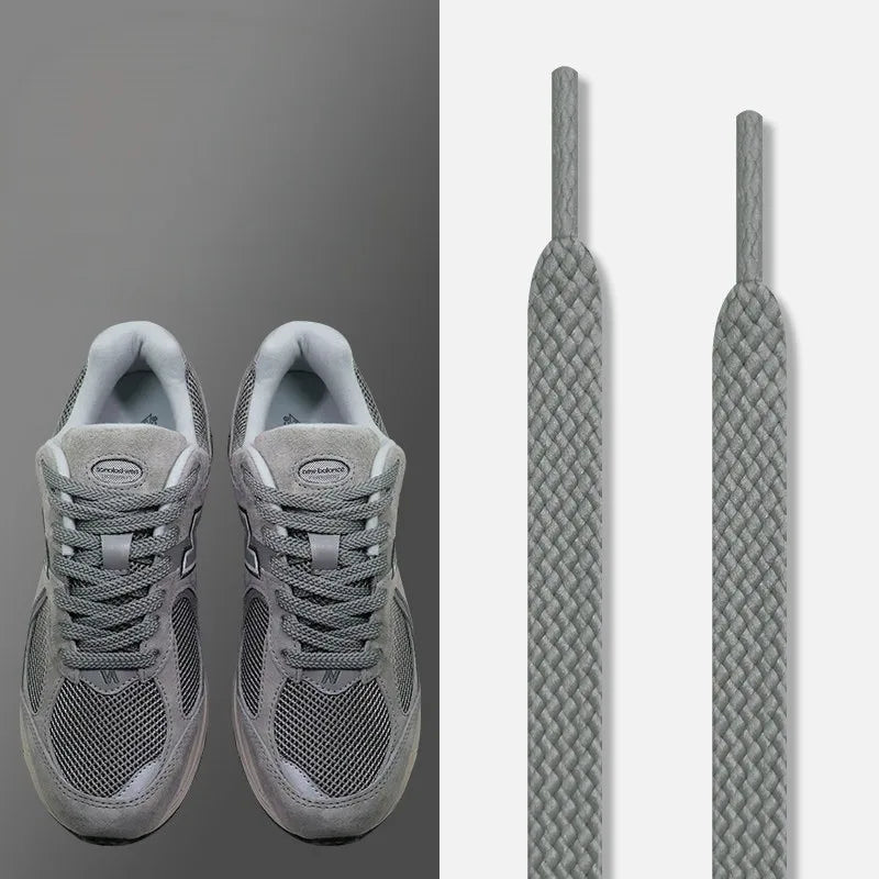 Flat Shoelaces Solid Neutral Color Replacement Shoe Strings Suitable for Sneakers Dad Shoes