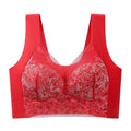 1pcs Womens Seamless Ice Silk Full Cup Bras No Steel Ring Support Lace Bralette Large Size Brassiere Comfort Ventilate Underwear