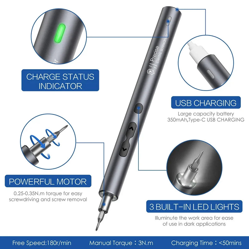 28/62 in 1 Electric Screwdriver Set Precision Power Tool Kit Rechargeable Wireless Mini Small Bits for - View 2 | SAMAG