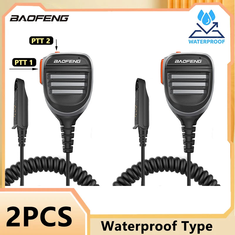 Baofeng Waterproof Type Microphone UV 9R Walkie Talkie PTT Speaker Mic For UV9R Pro UV 68 Pro Max V2  UV S22 Pro V2 Ham Radio