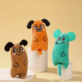 Cartoon cat and dog shaped toys, bite-resistant puppy plush dolls cat self-entertainment teeth grinding and cleaning interactiv