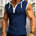 Men Hooded Sleeveless Shirt Casual Gym Tank Top Male Breathable Bodybuilding Vest Basketball Shirt Fashion Singlet Man Clothes